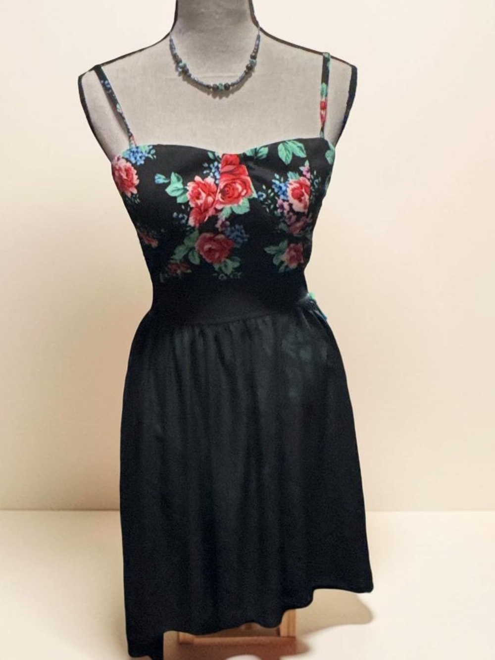 VINTAGE Wet Seal,NWT dead stock Floral Bustier High-Low Dress dark floral beauty